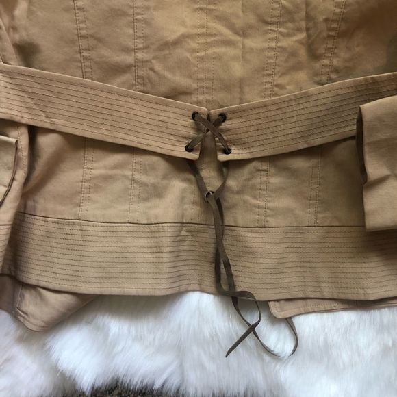 Philippe Dubuc Tan Tie Back Sports Coat Blazer - Picture 6 of 6